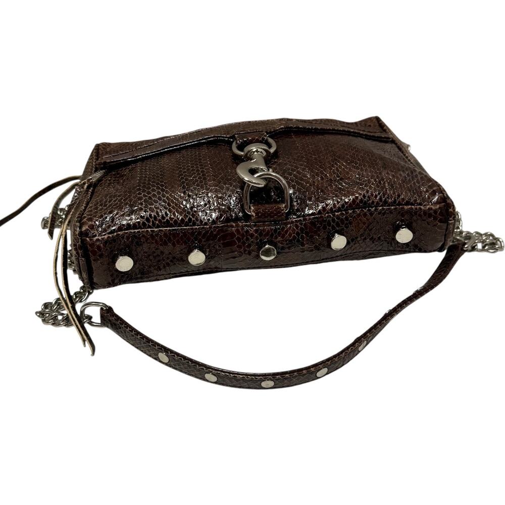 Rebecca Minkoff Mac Leather Python Snakeskin Brow… - image 3